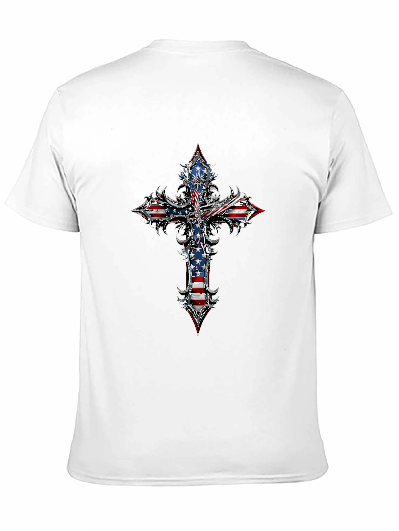 American Flag Cross Graphic T-Shirt