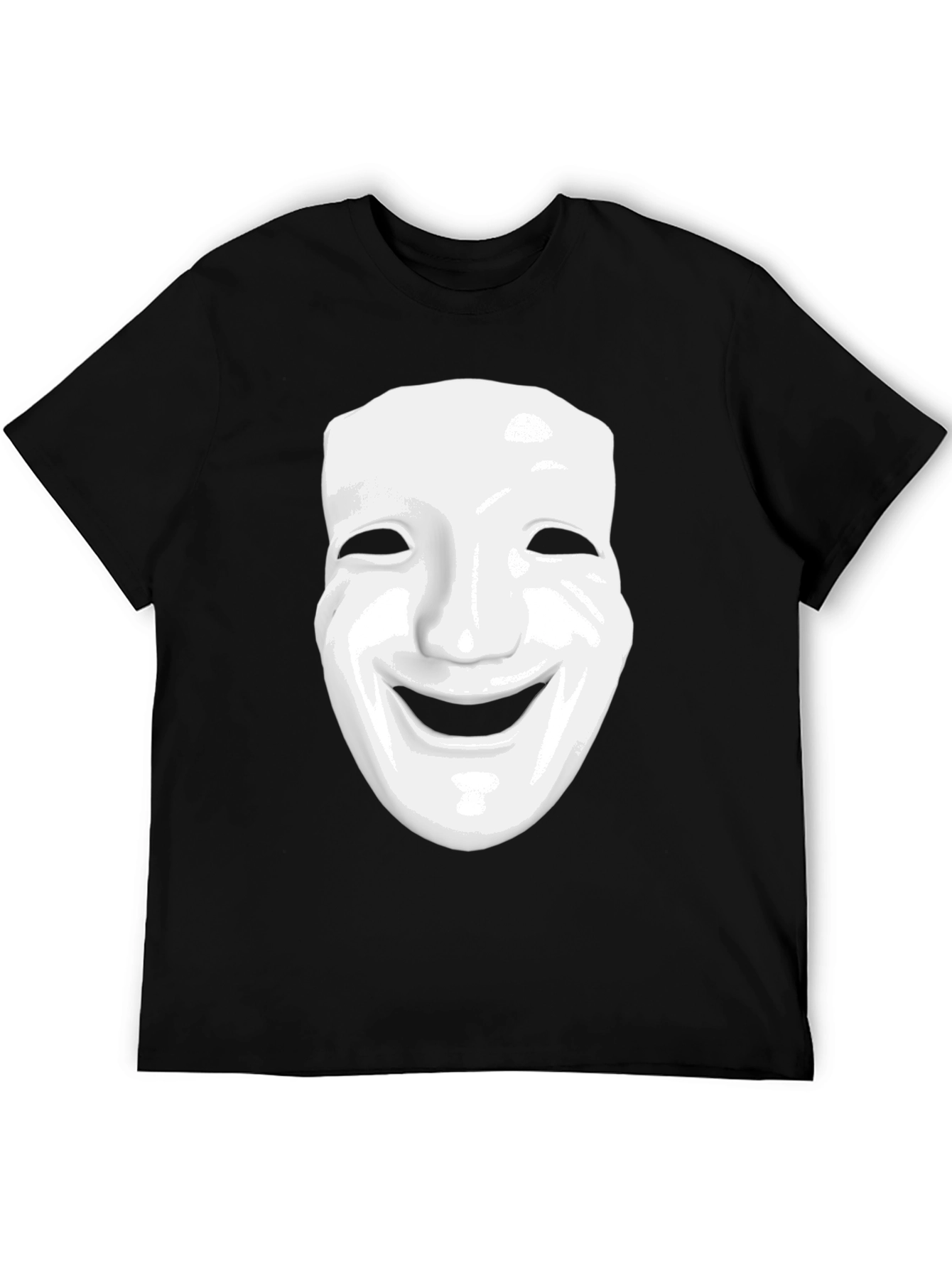 Smiling Mask Graphic Tee - Modern Casual Style