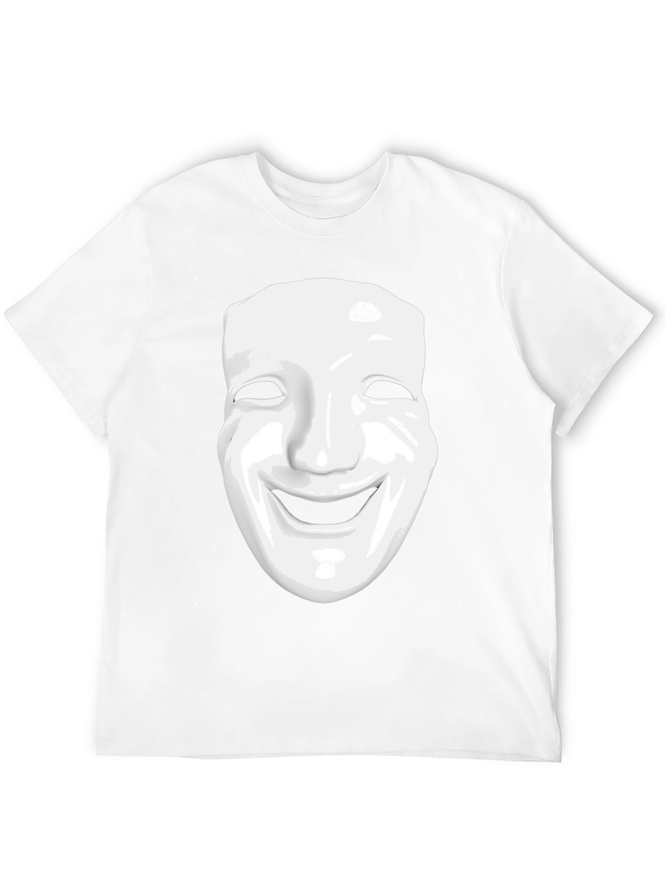 Smiling Mask Graphic Tee - Modern Casual Style