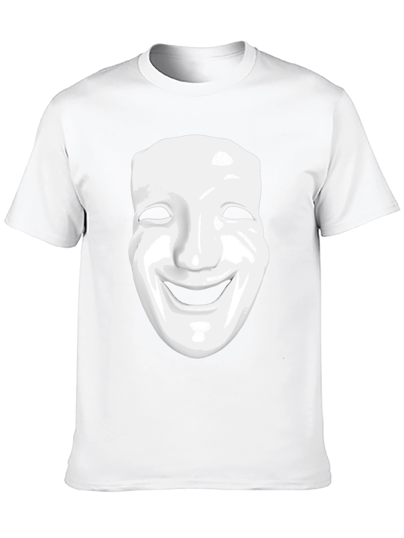 Smiling Mask Graphic Tee - Modern Casual Style