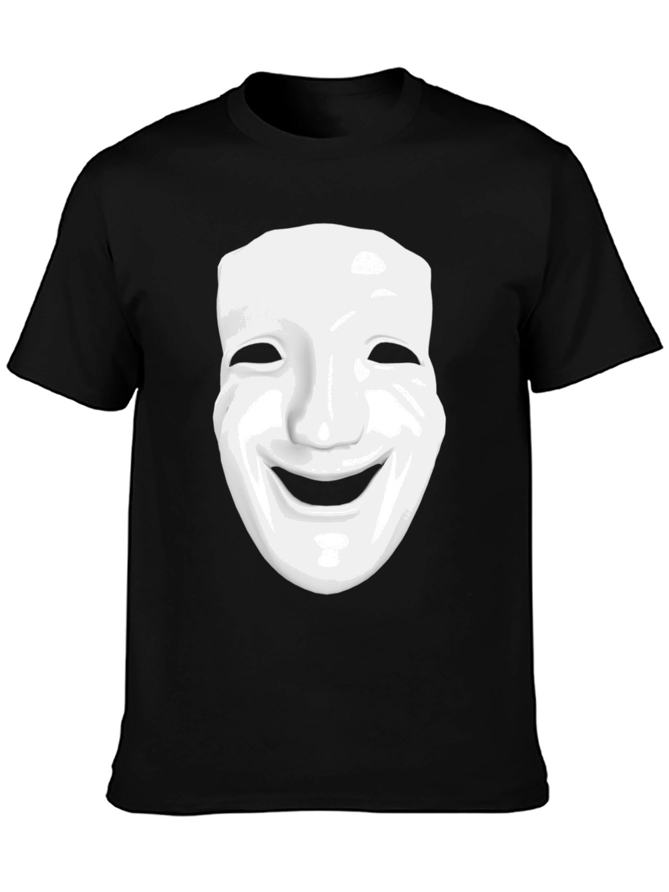 Smiling Mask Graphic Tee - Modern Casual Style