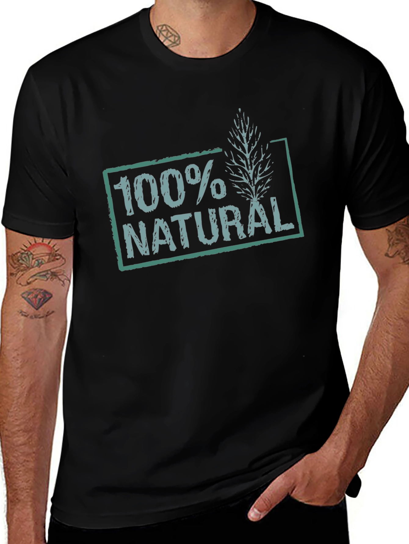 100% Natural Graphic Print T-Shirt