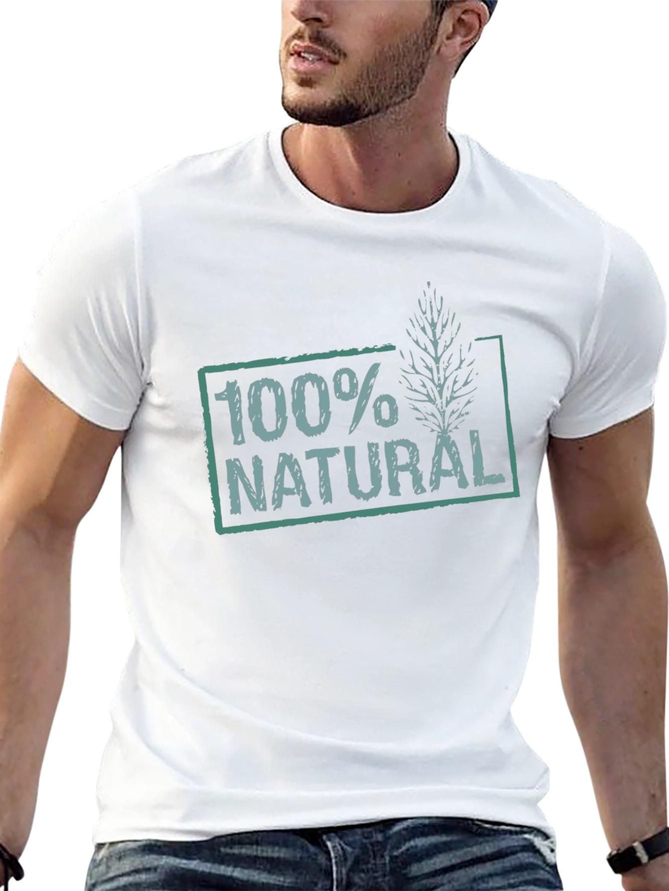 100% Natural Graphic Print T-Shirt