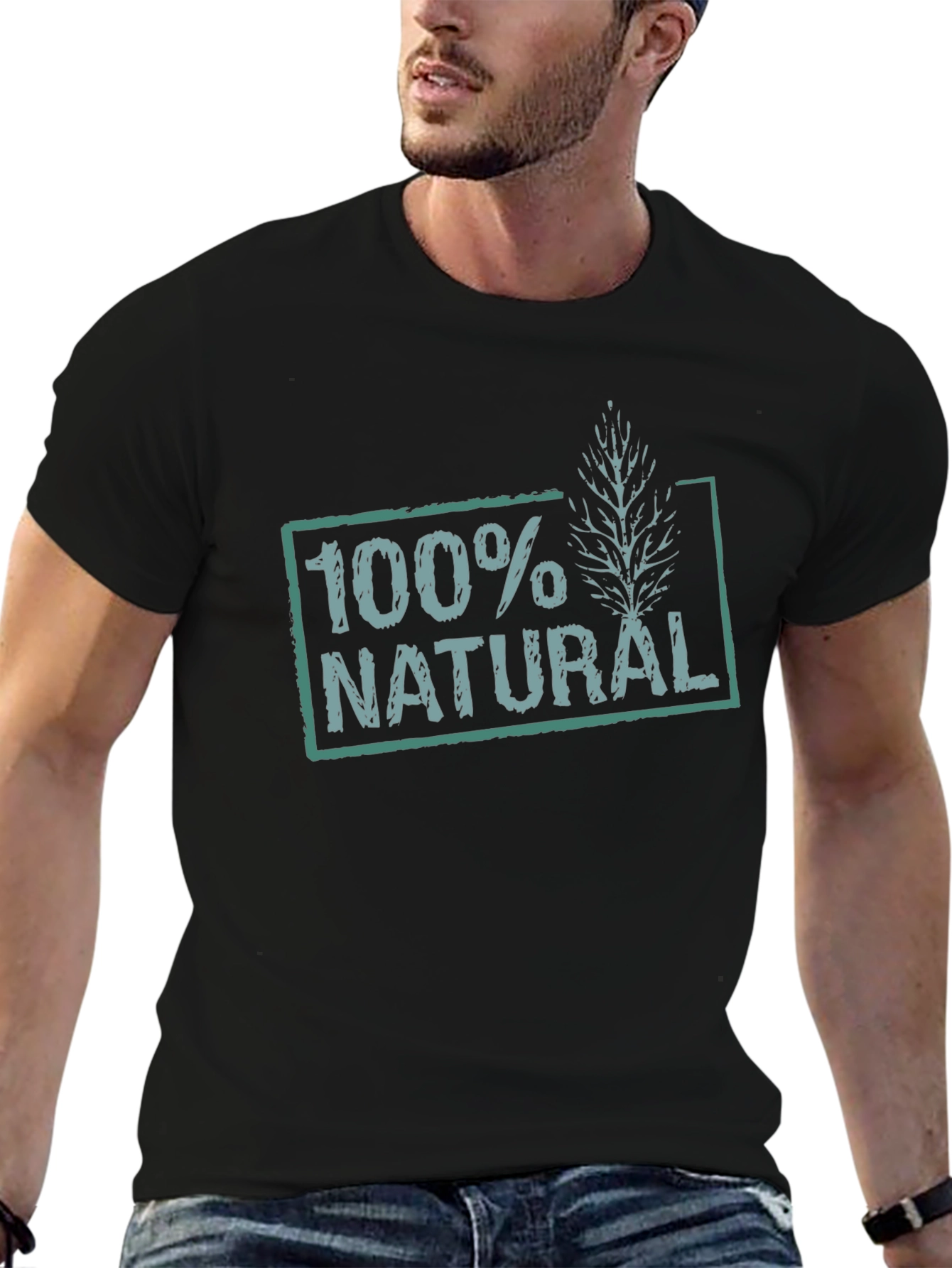 100% Natural Graphic Print T-Shirt