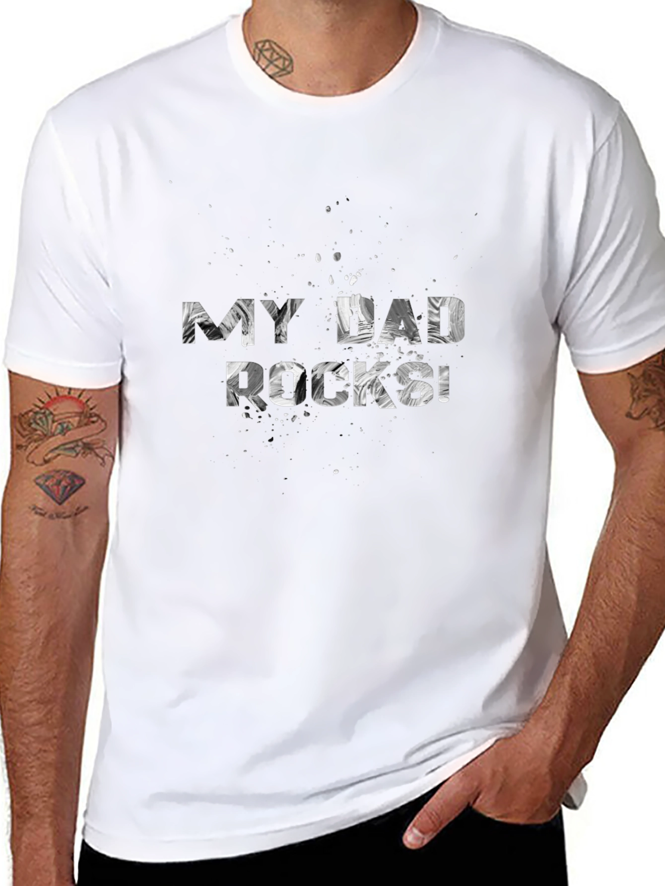 My Dad Rocks! Graphic Print Mens T-Shirt