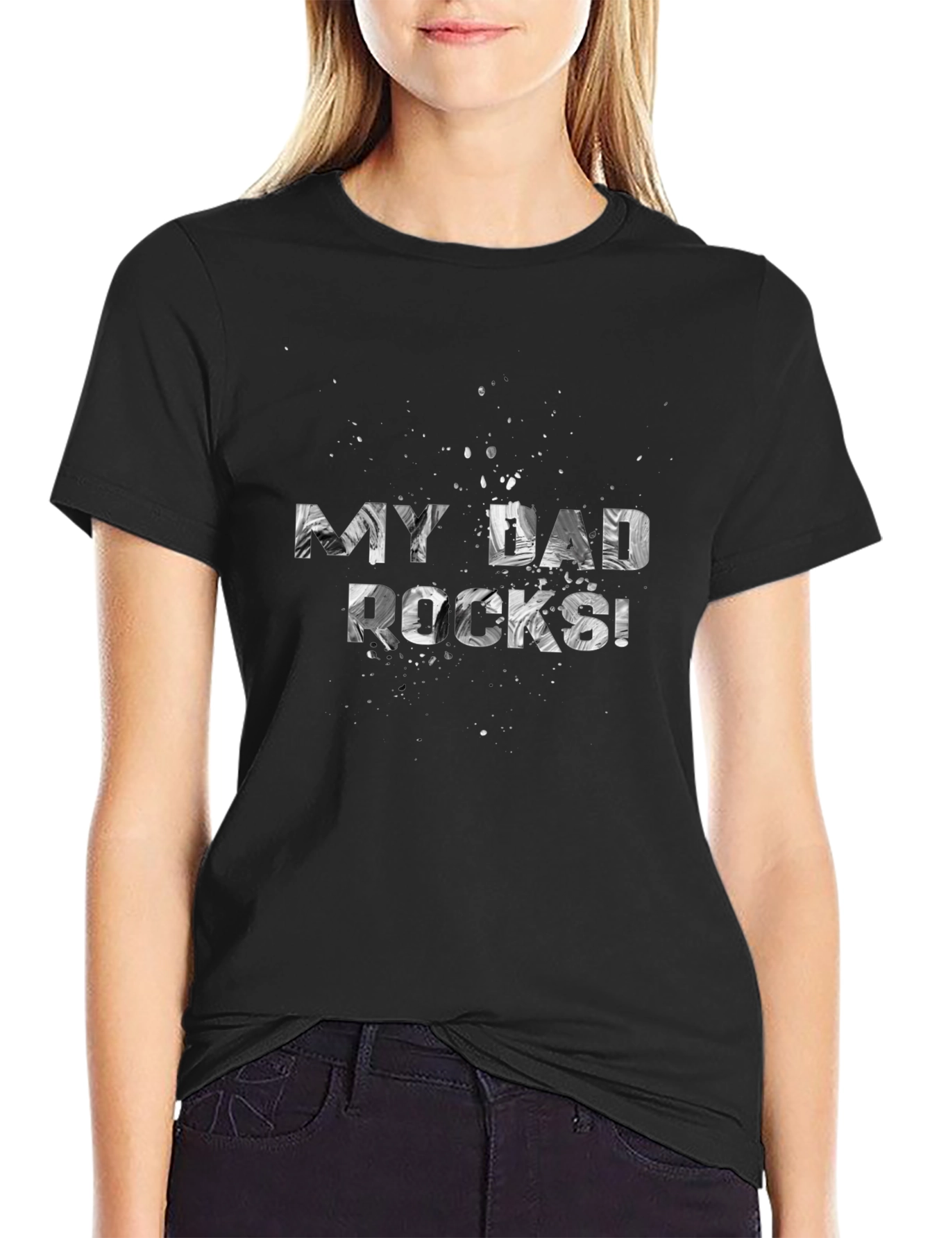 My Dad Rocks! Graphic Print Mens T-Shirt