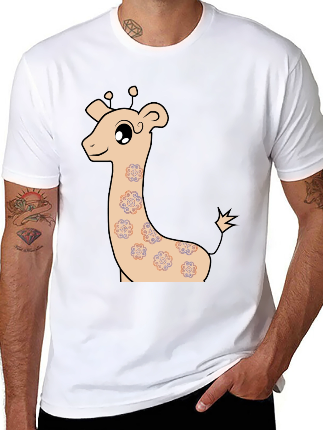 Cute Giraffe Graphic T-Shirt