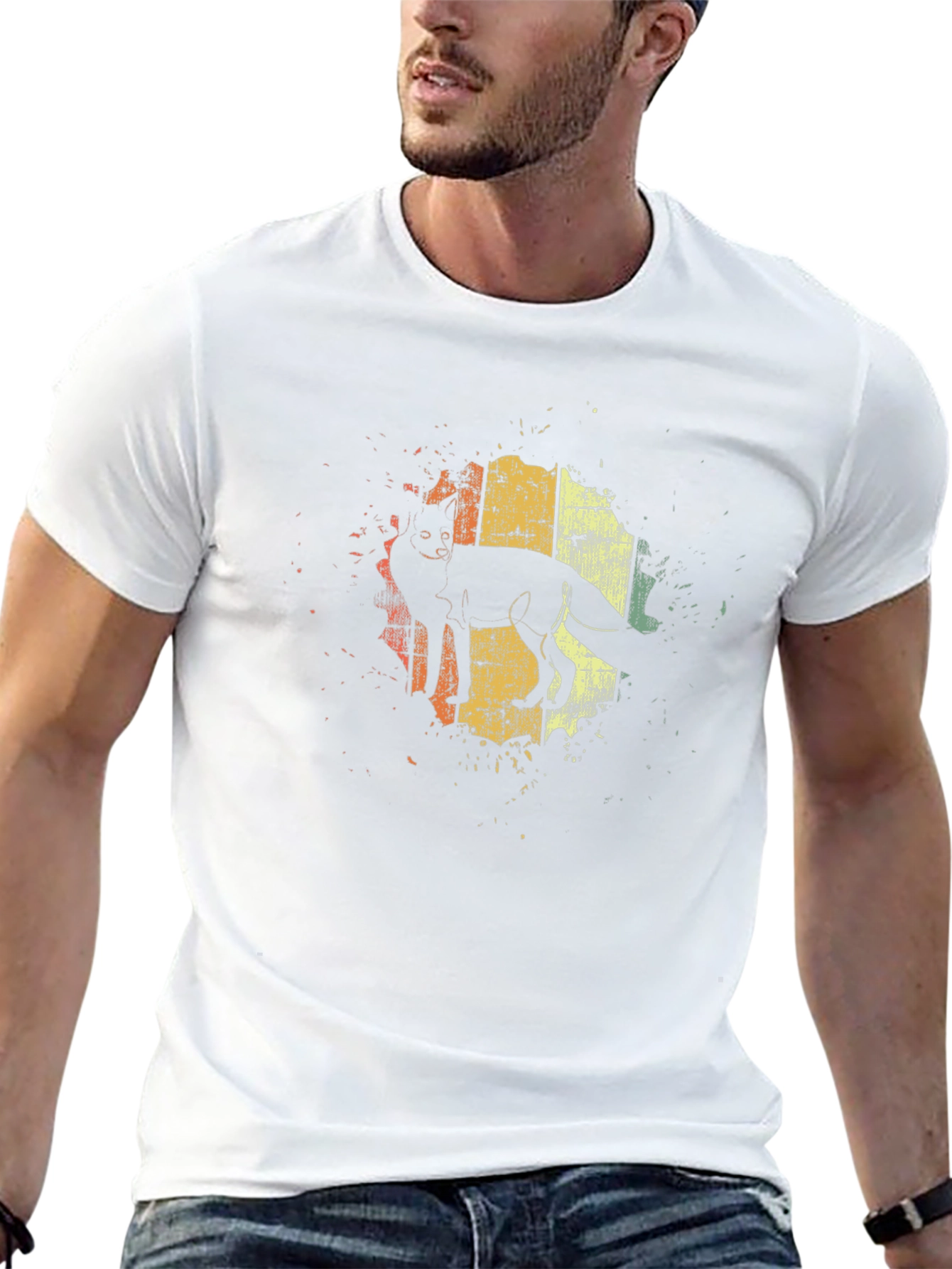 Fox Silhouette Graphic Tee - Retro Design
