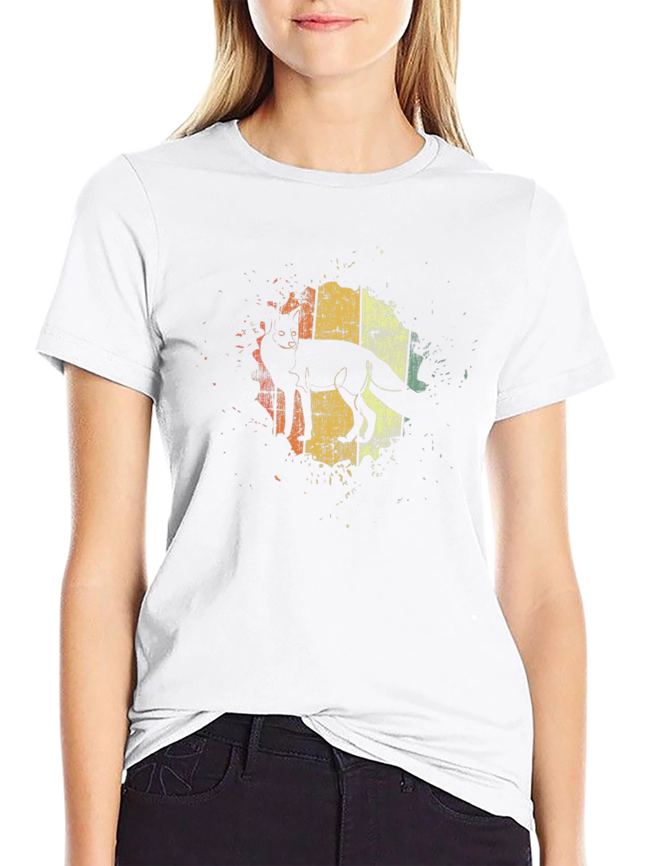 Fox Silhouette Graphic Tee - Retro Design