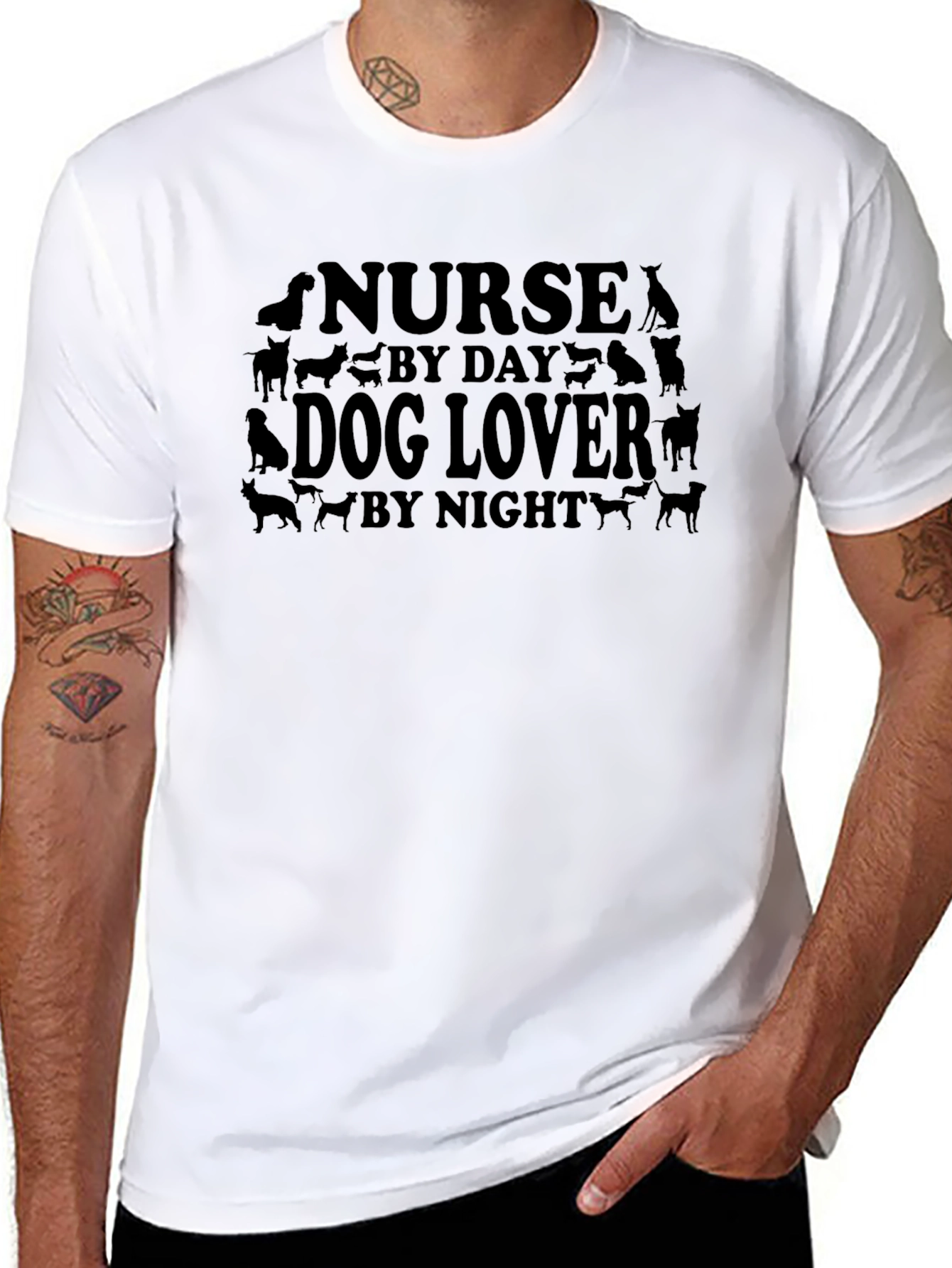 Nurse by Day Dog Lover by Night Graphic Tee
