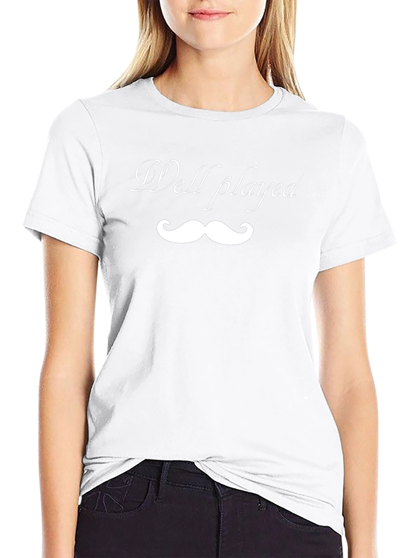Well Played Mustache Graphic Black T-Shirt