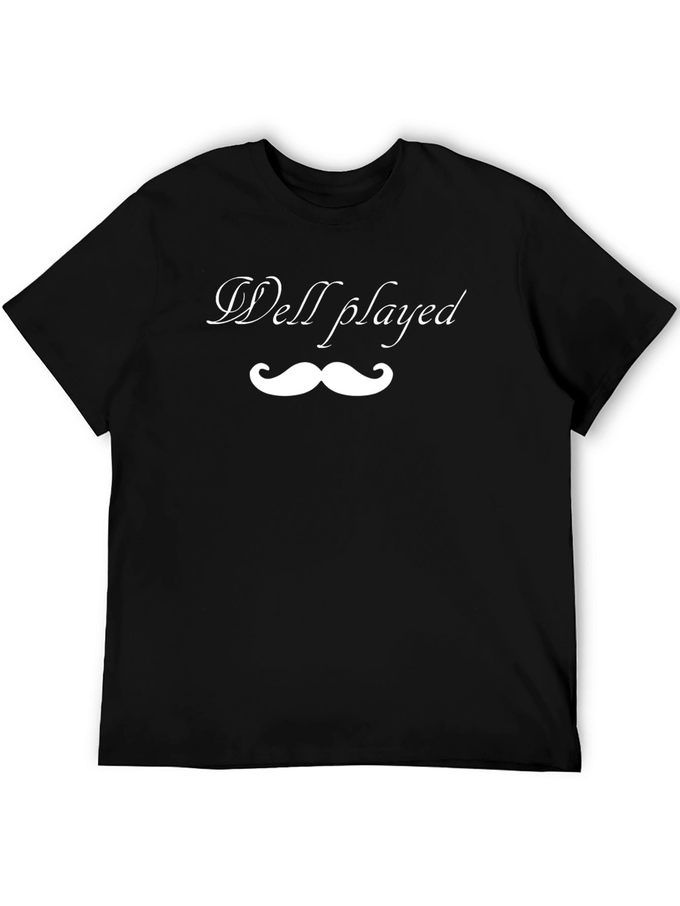 Well Played Mustache Graphic Black T-Shirt
