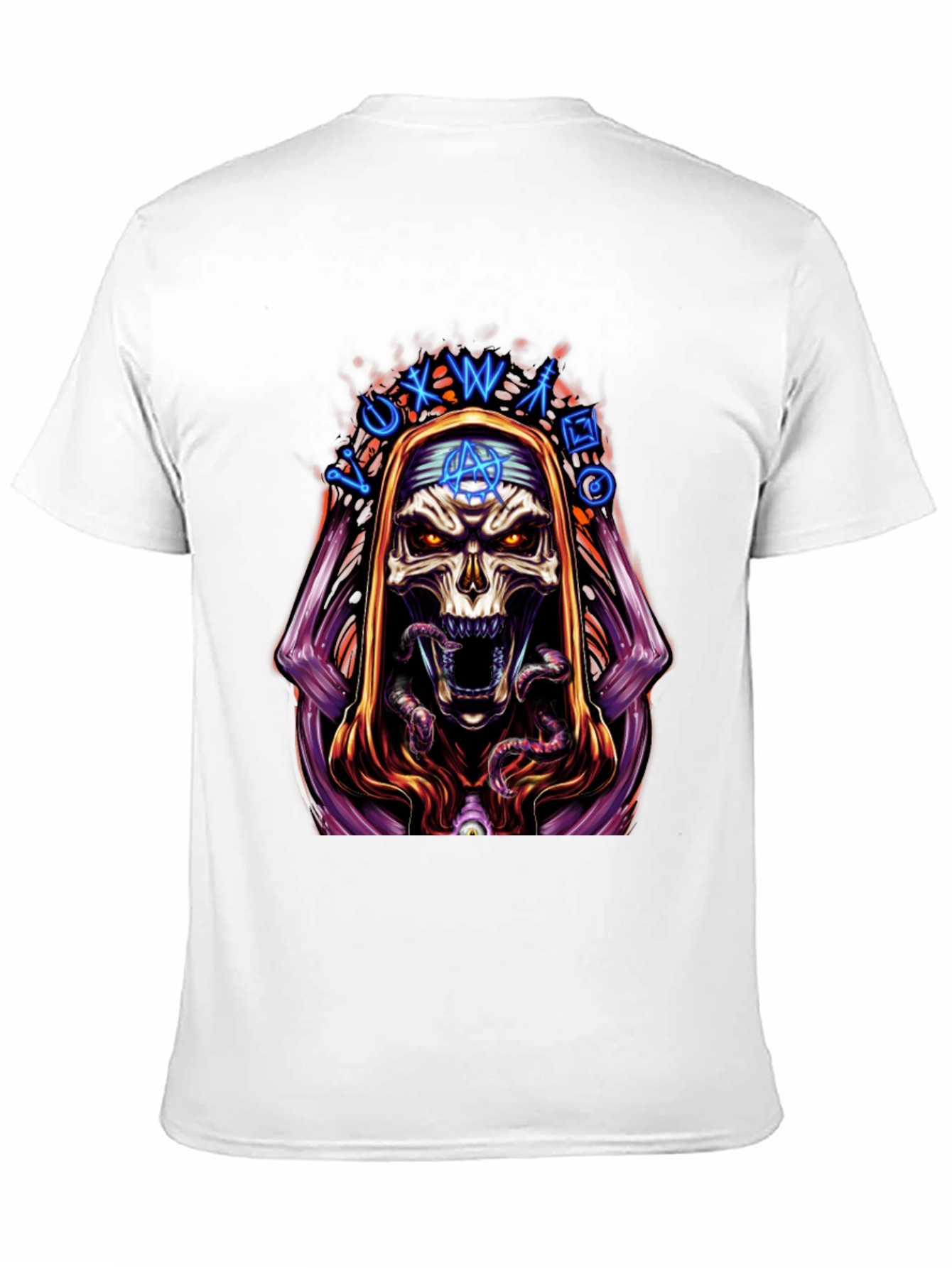 Skull Graphic Print Tee - Dark Occult Design