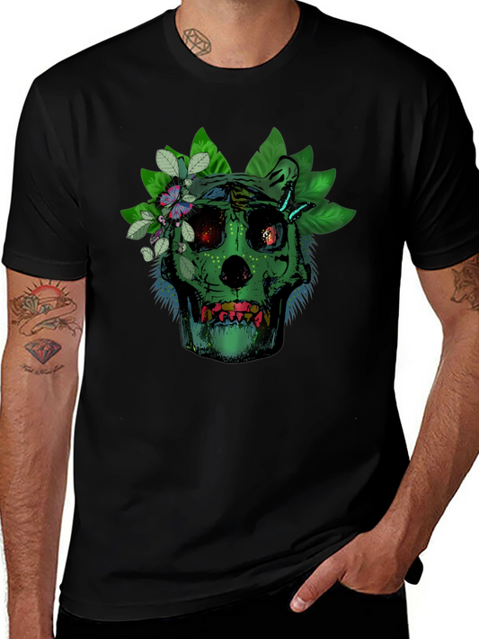 Green Skull Floral T-Shirt