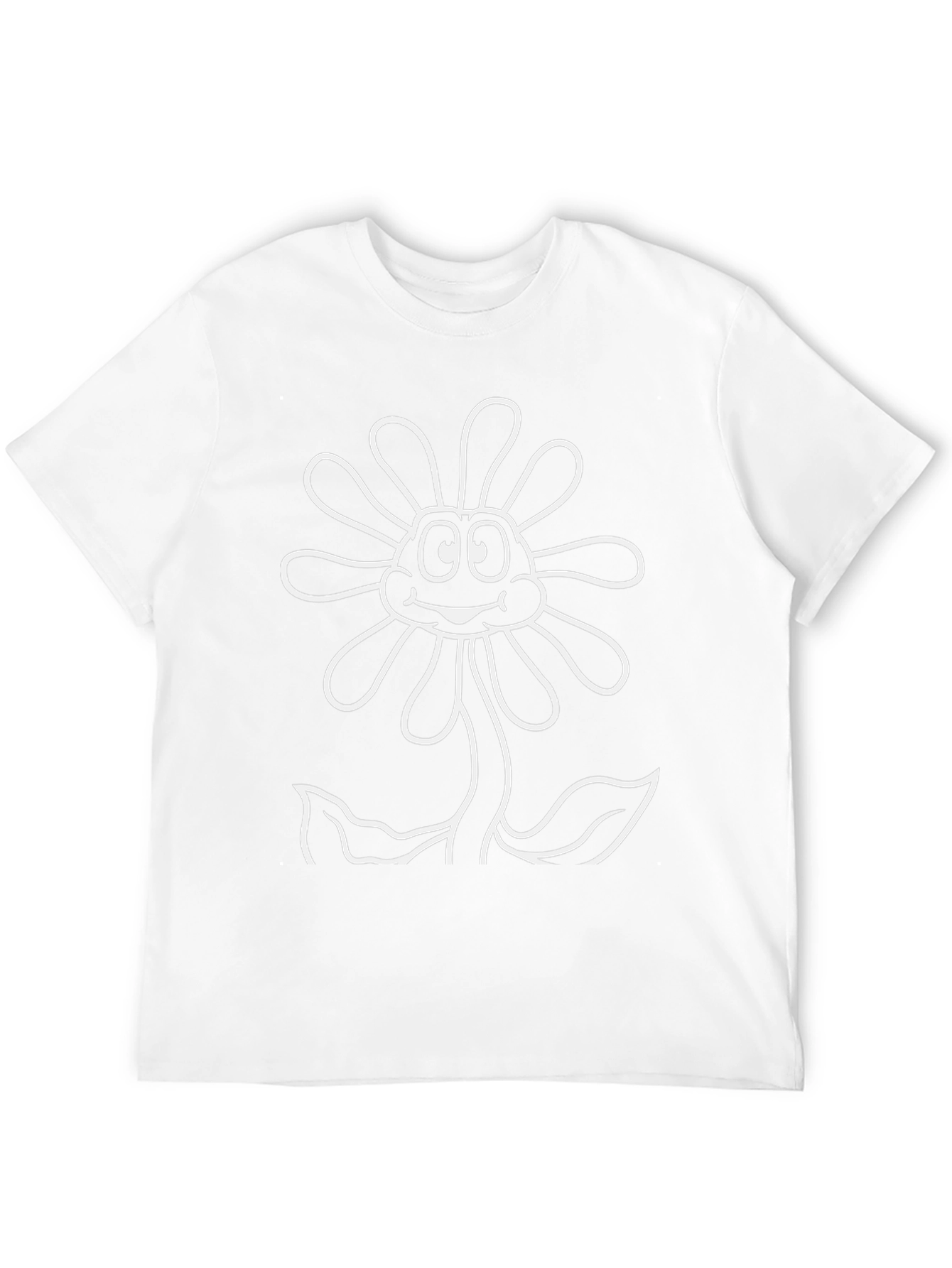 Happy Flower Graphic Tee - Black Casual Shirt