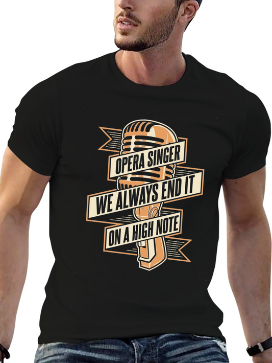 Opera Singer High Note Graphic Black T-Shirt