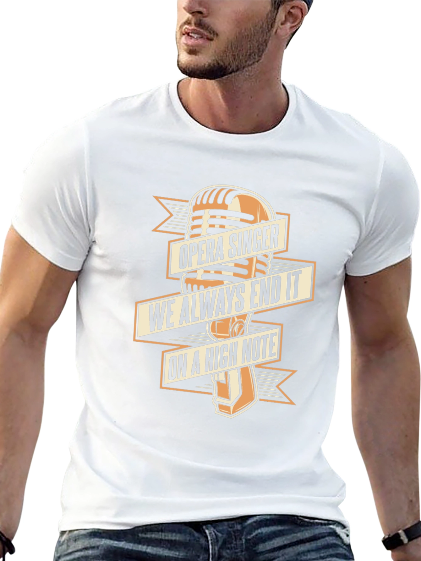 Opera Singer High Note Graphic Black T-Shirt