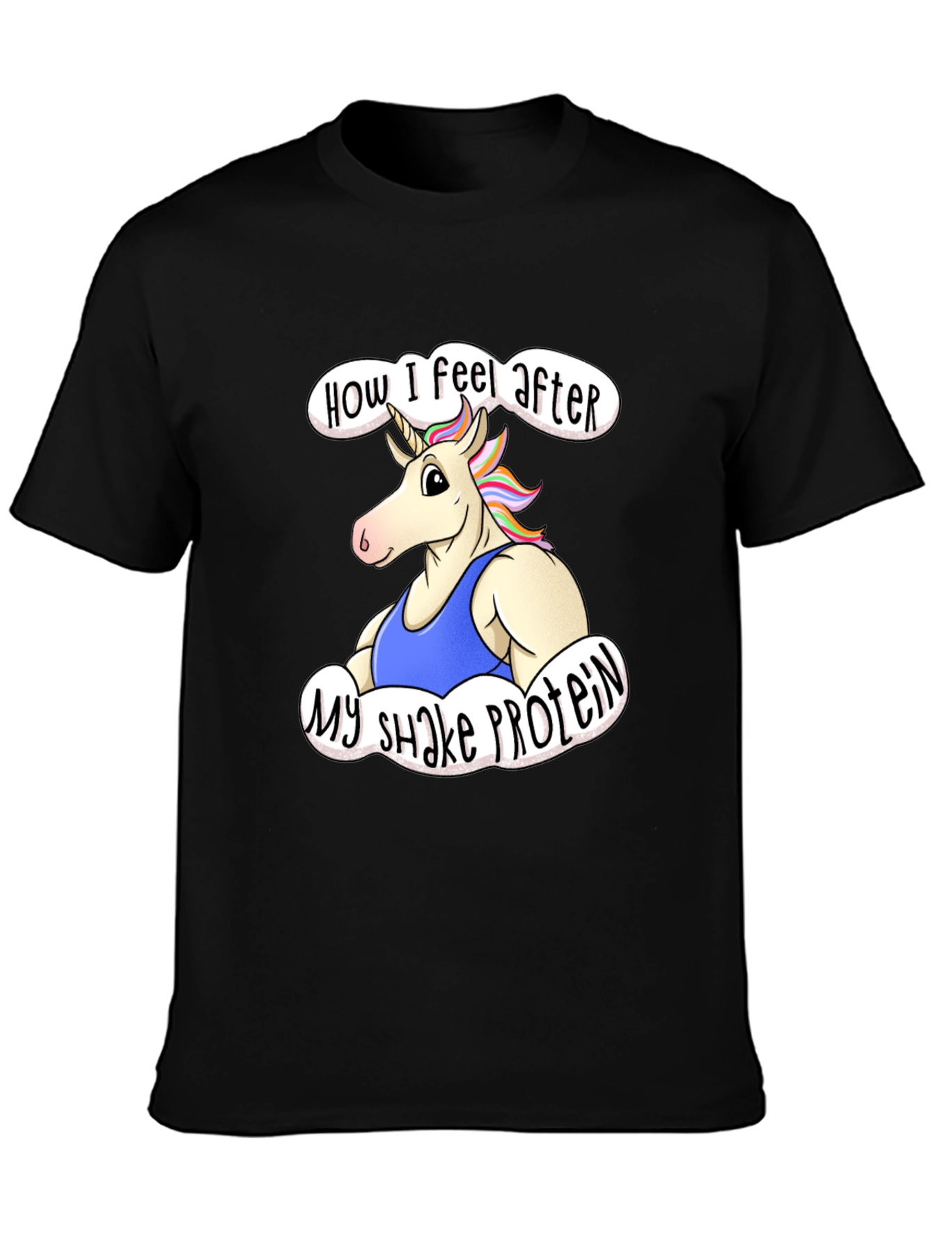 Unicorn Protein Shake Black T-Shirt