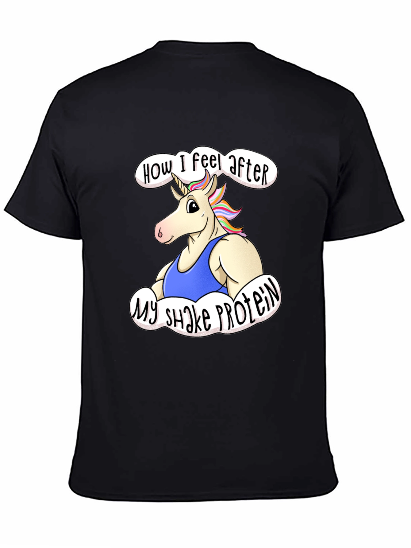 Unicorn Protein Shake Black T-Shirt