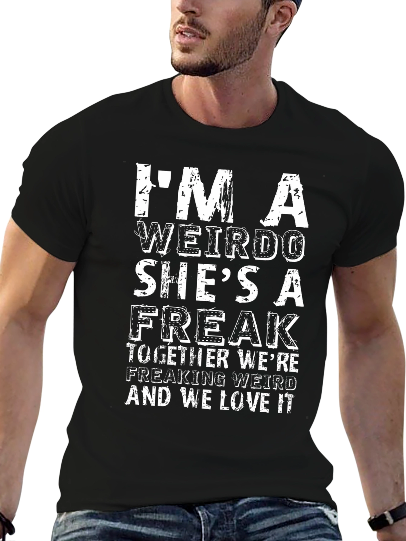 Funny Weirdo & Freak Matching Couple T-Shirt