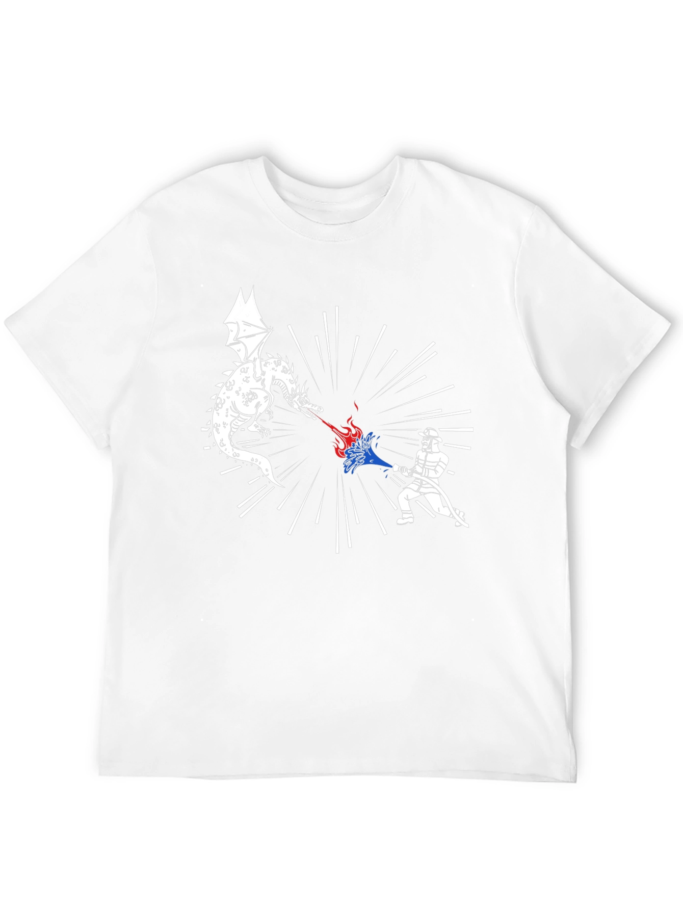 Dragon vs Firefighter Graphic Tee - Black