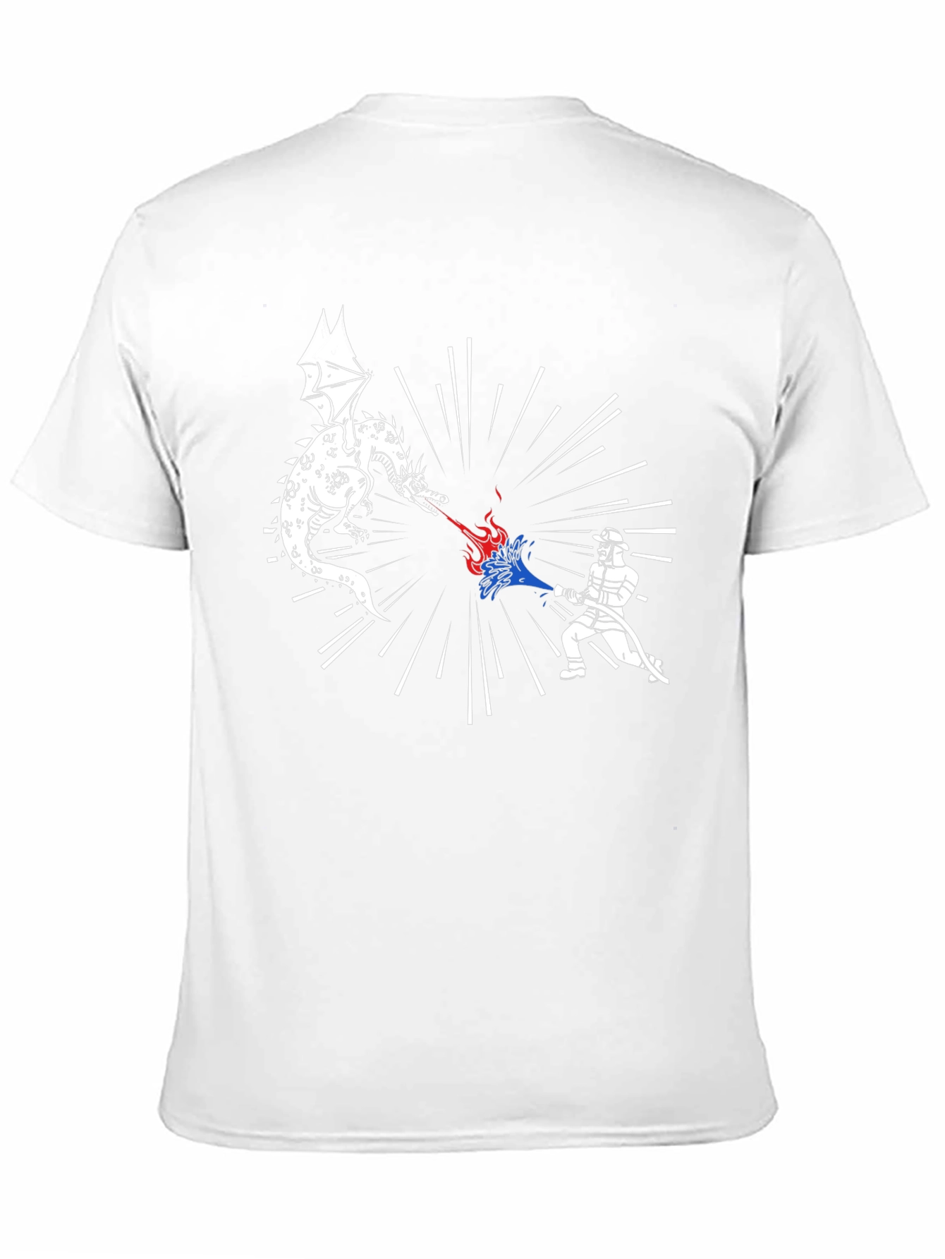 Dragon vs Firefighter Graphic Tee - Black