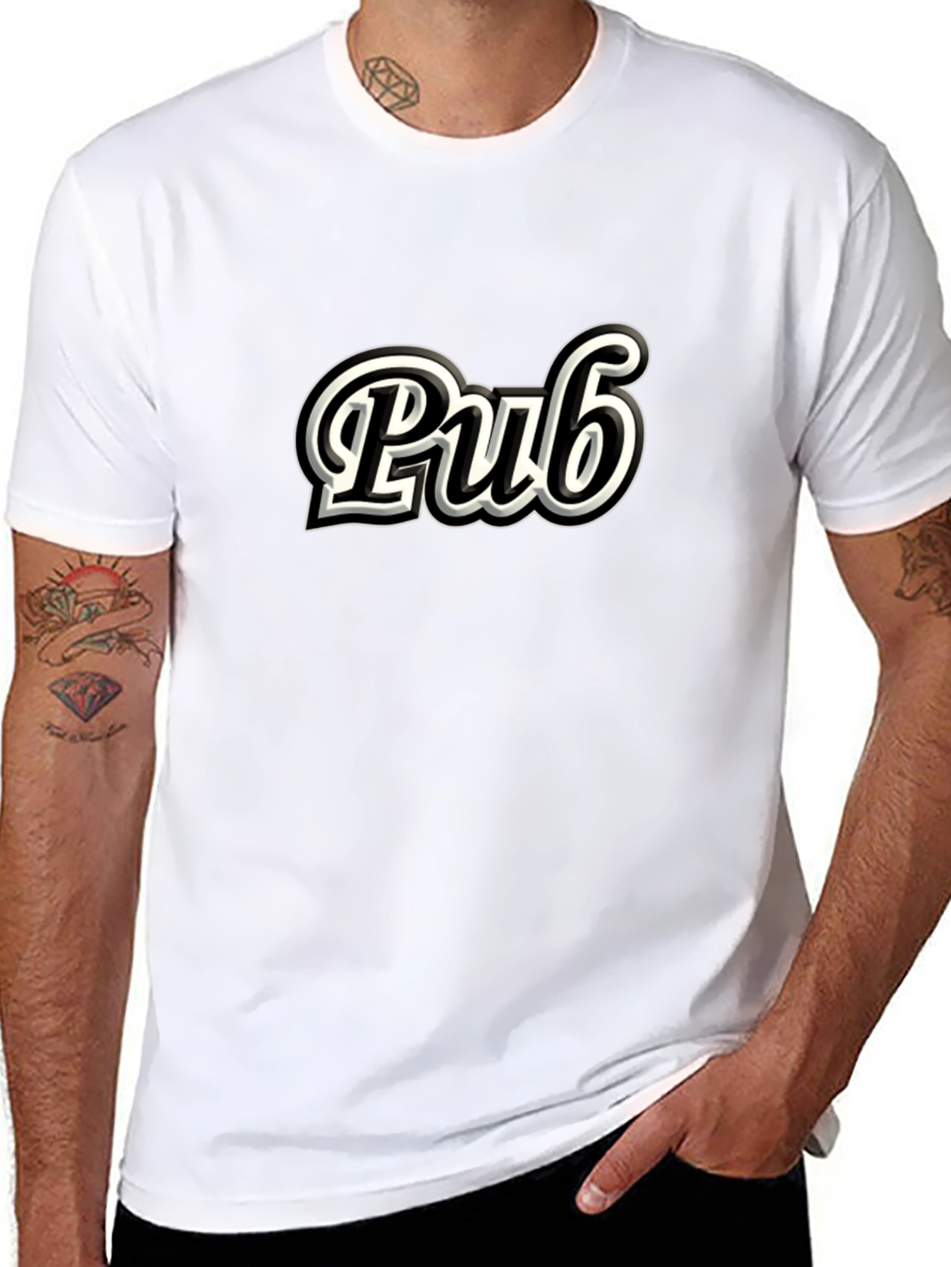 Classic Pub Graphic T-Shirt - Casual Black Tee