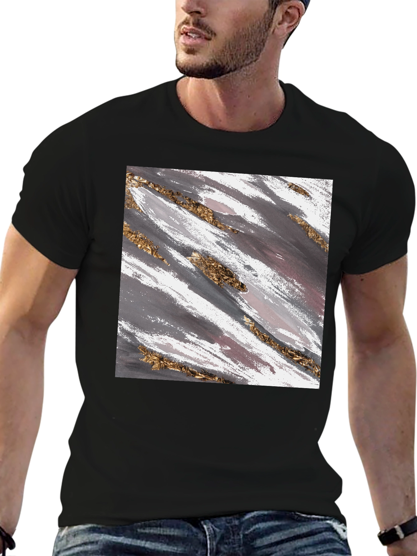 Abstract Brushstroke Graphic Tee - Stylish Casual Wear