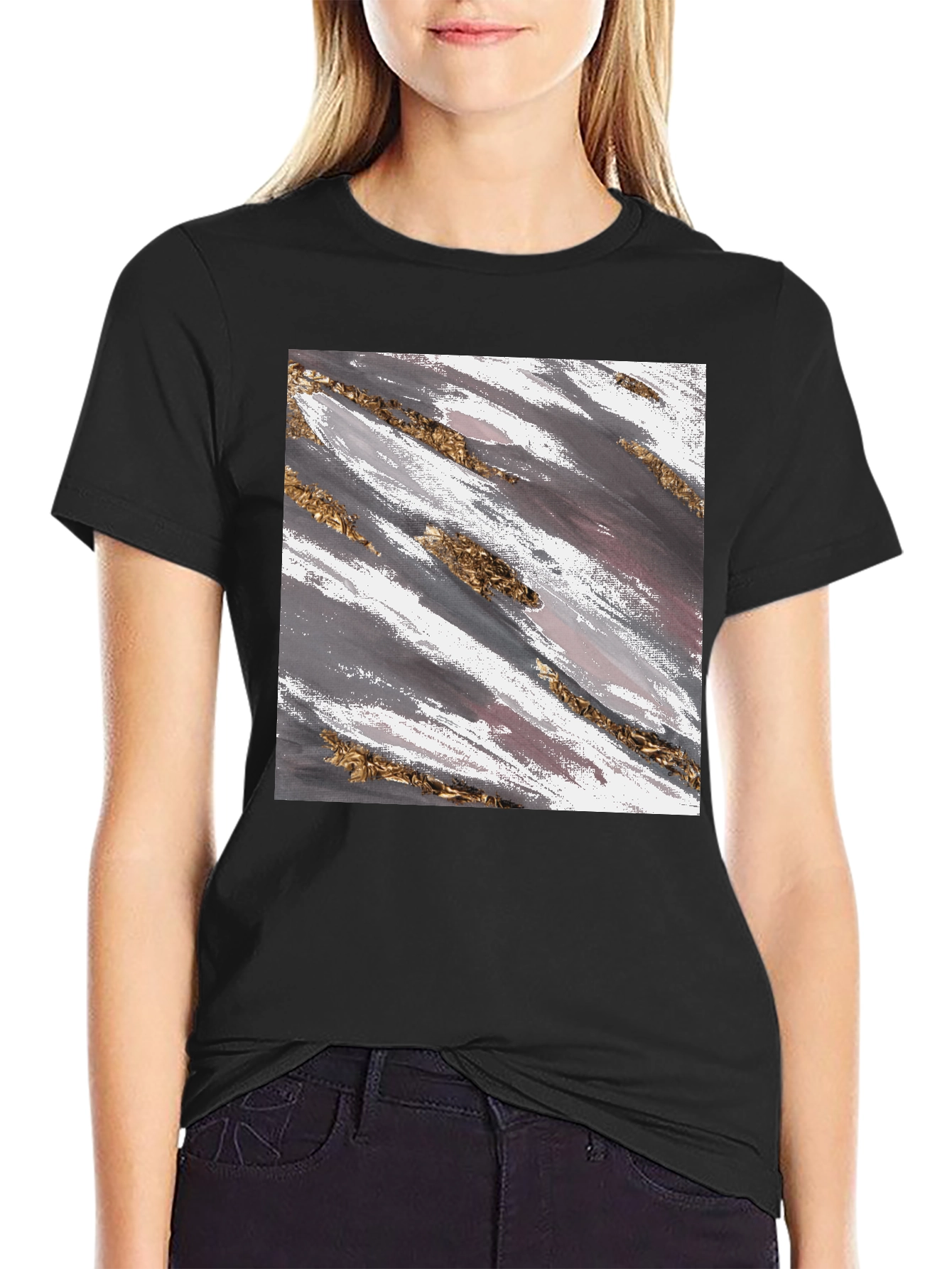 Abstract Brushstroke Graphic Tee - Stylish Casual Wear