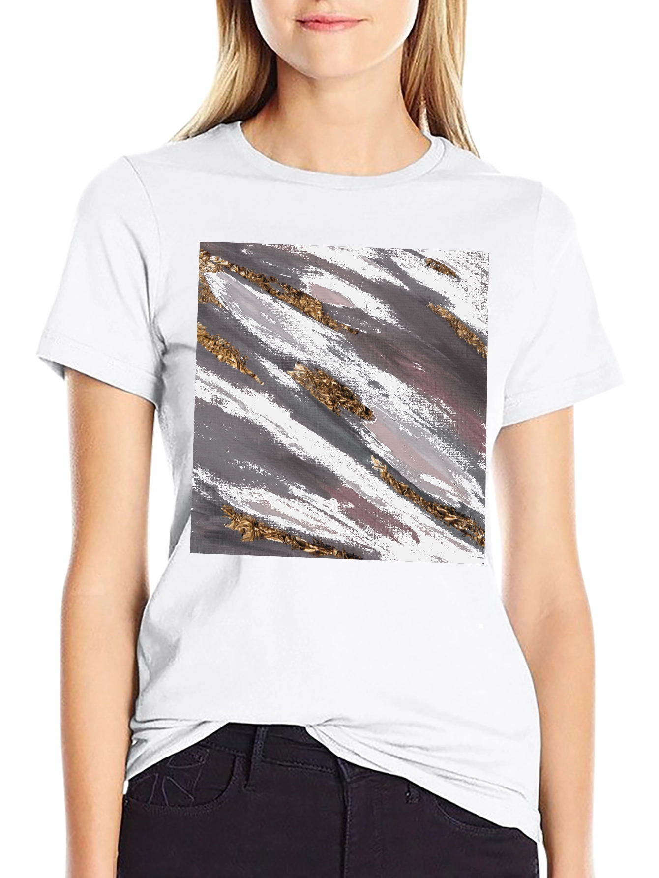 Abstract Brushstroke Graphic Tee - Stylish Casual Wear