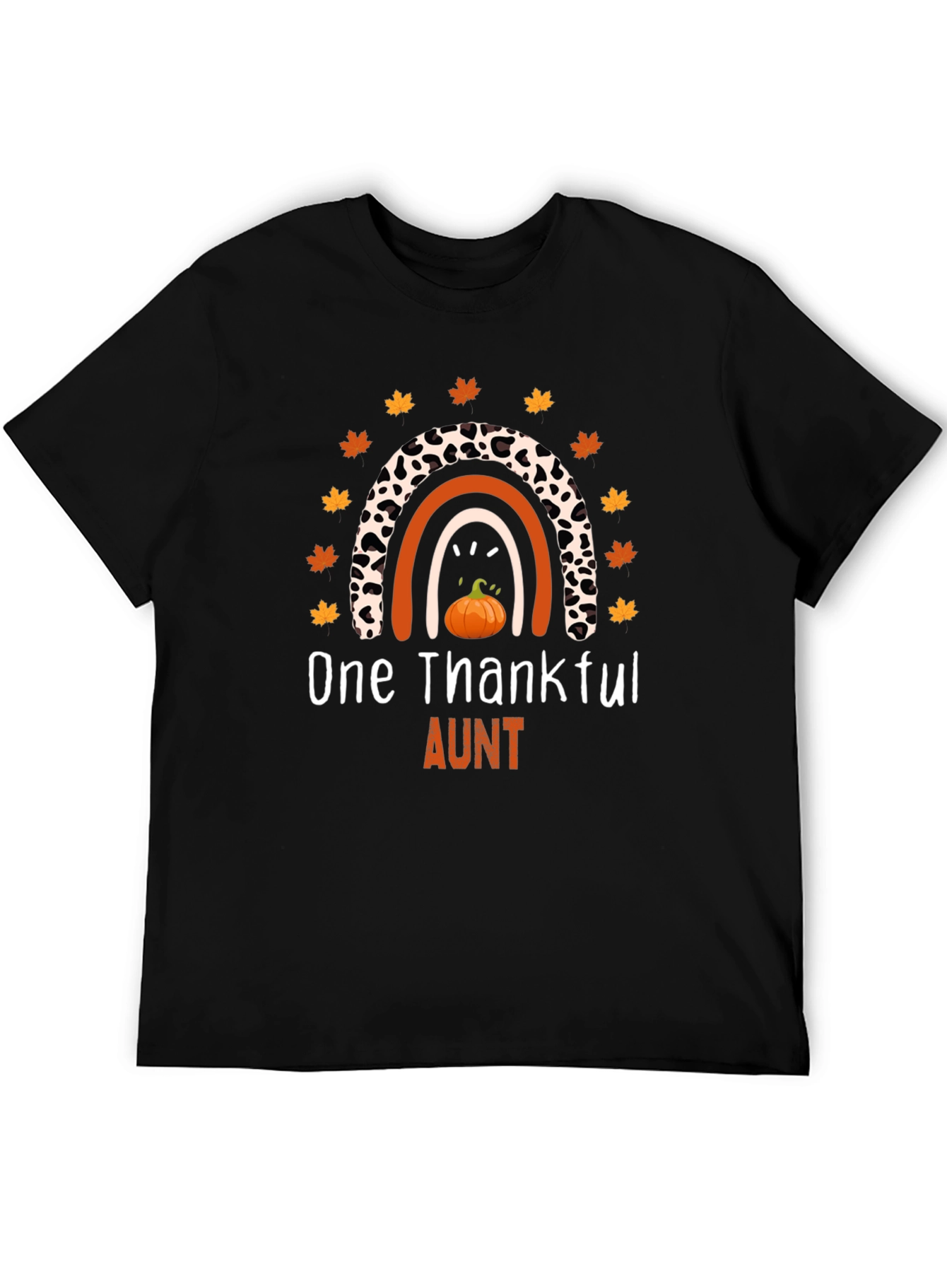 One Thankful Aunt Thanksgiving Graphic T-Shirt