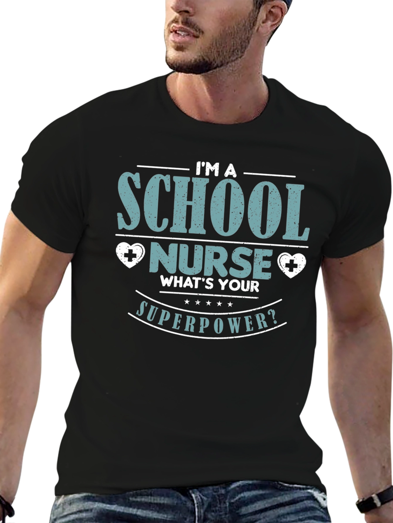 School Nurse Superpower T-Shirt - Black