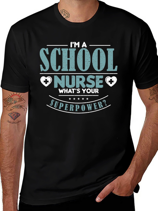 School Nurse Superpower T-Shirt - Black