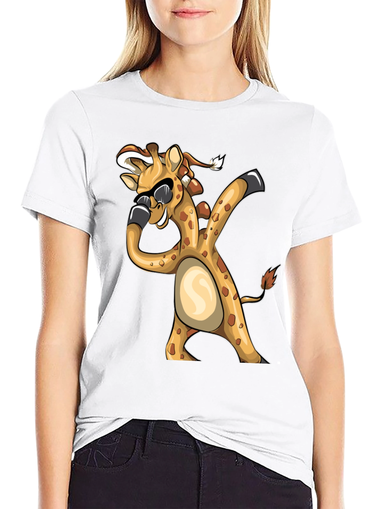 Dabbing Giraffe Graphic Tee - Funny Animal T-Shirt