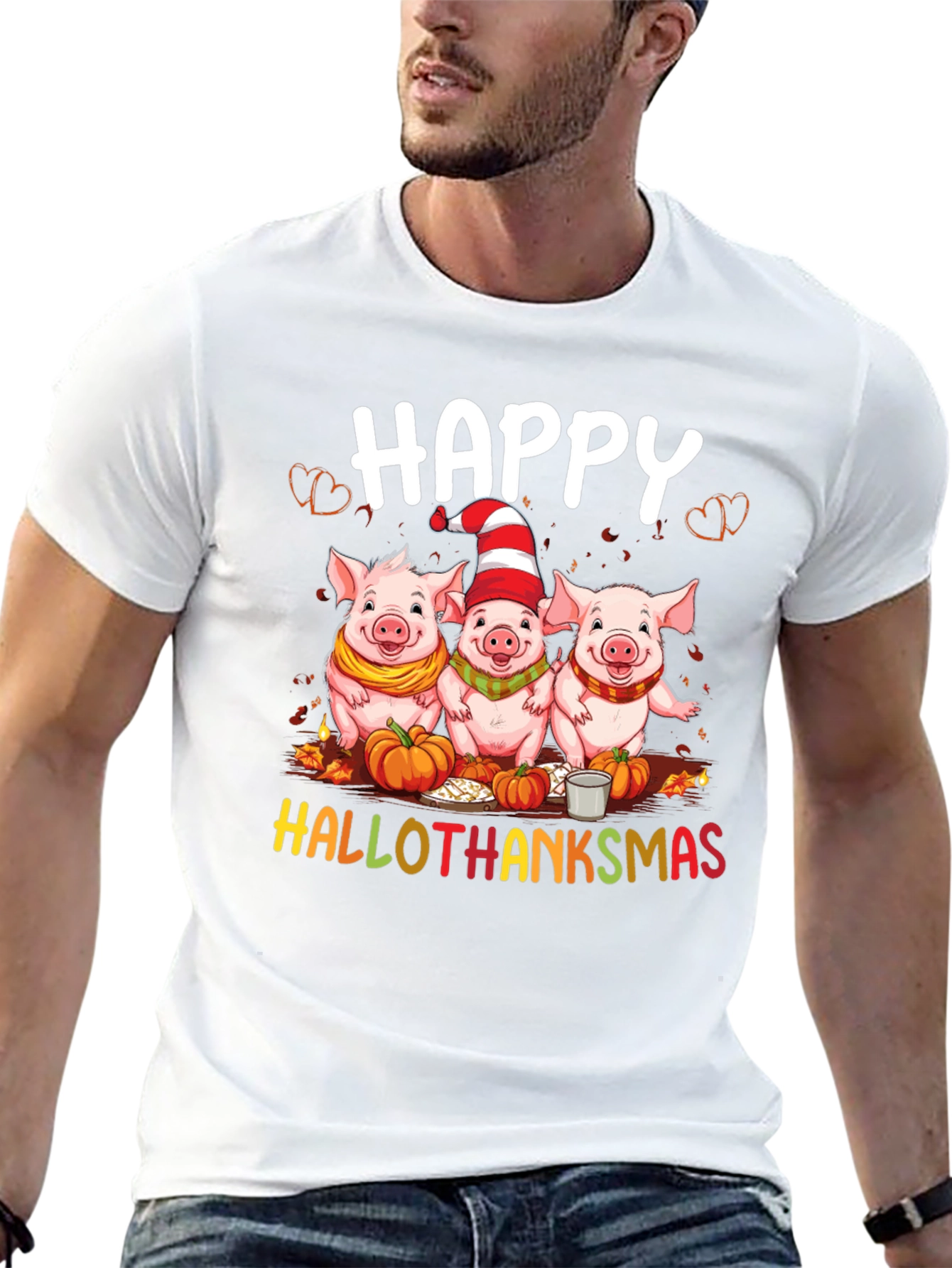 Happy Hallothanksmas Pig T-Shirt