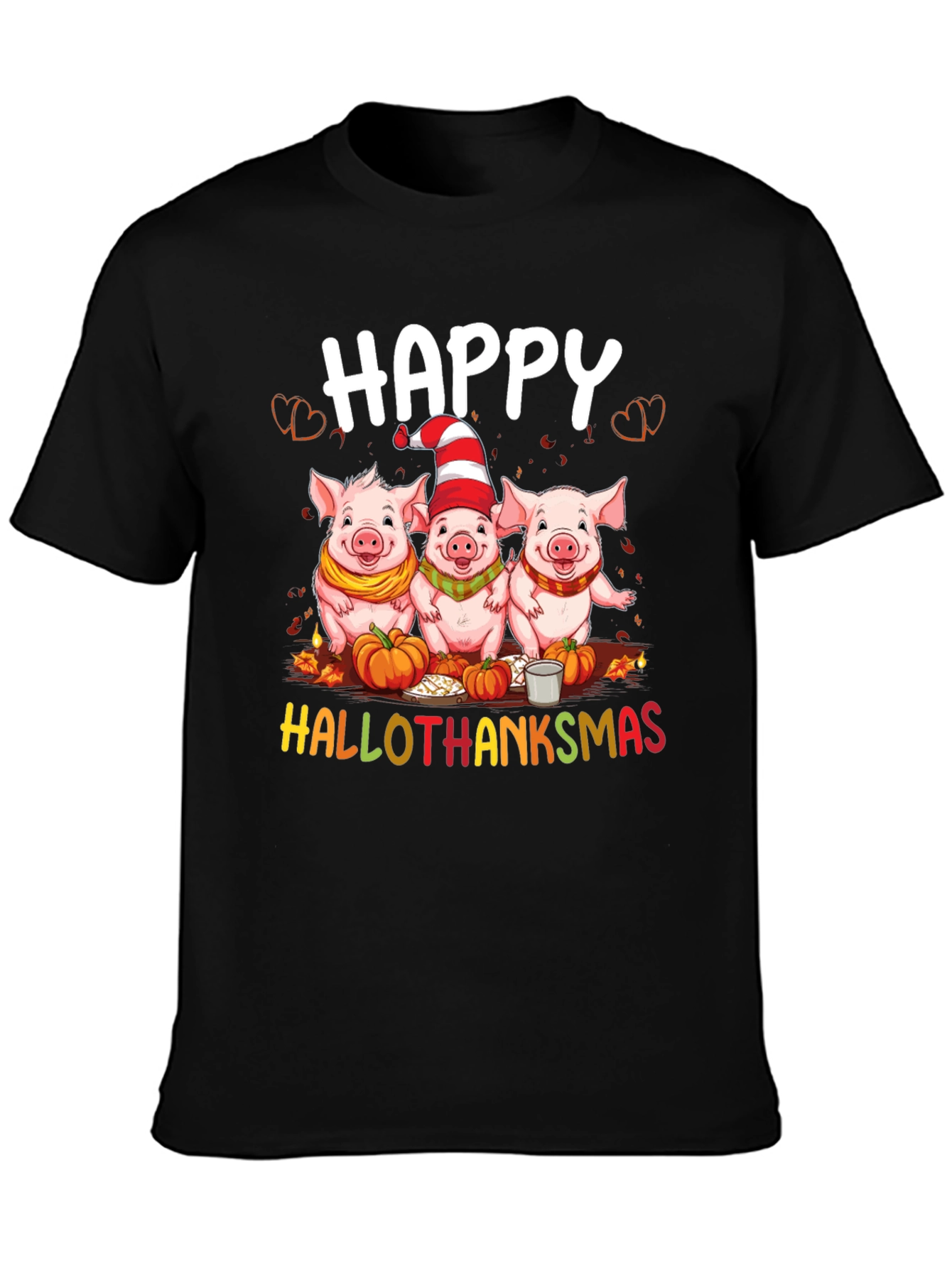 Happy Hallothanksmas Pig T-Shirt