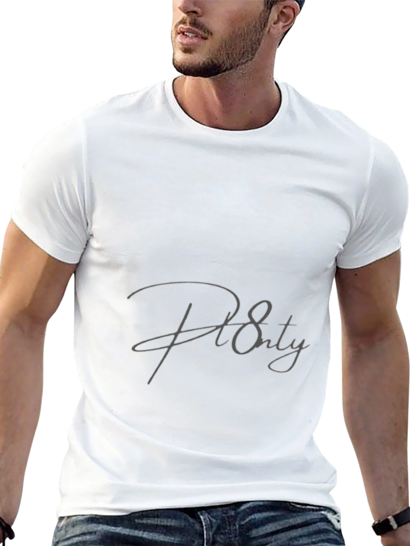 Mens Black T-Shirt with P8rty Graphic