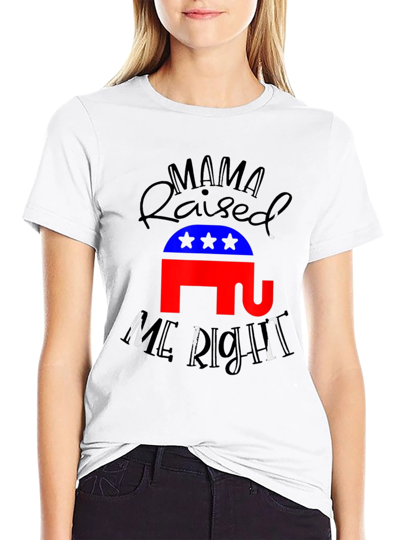 Mama Raised Me Right Republican T-Shirt