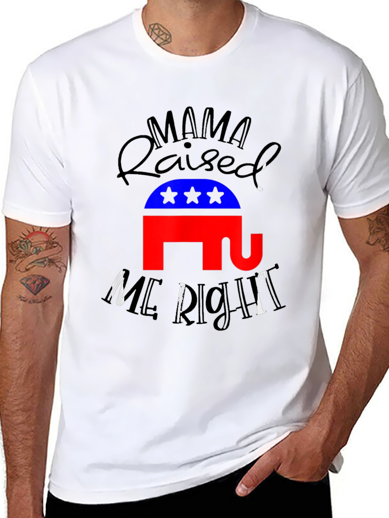 Mama Raised Me Right Republican T-Shirt