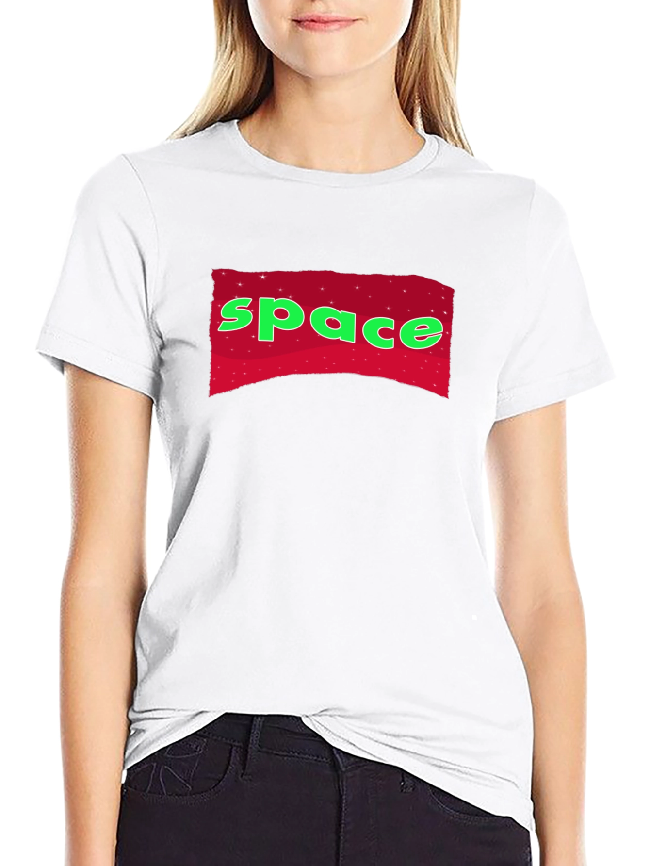 Space Graphic T-Shirt - Black Crew Neck Tee