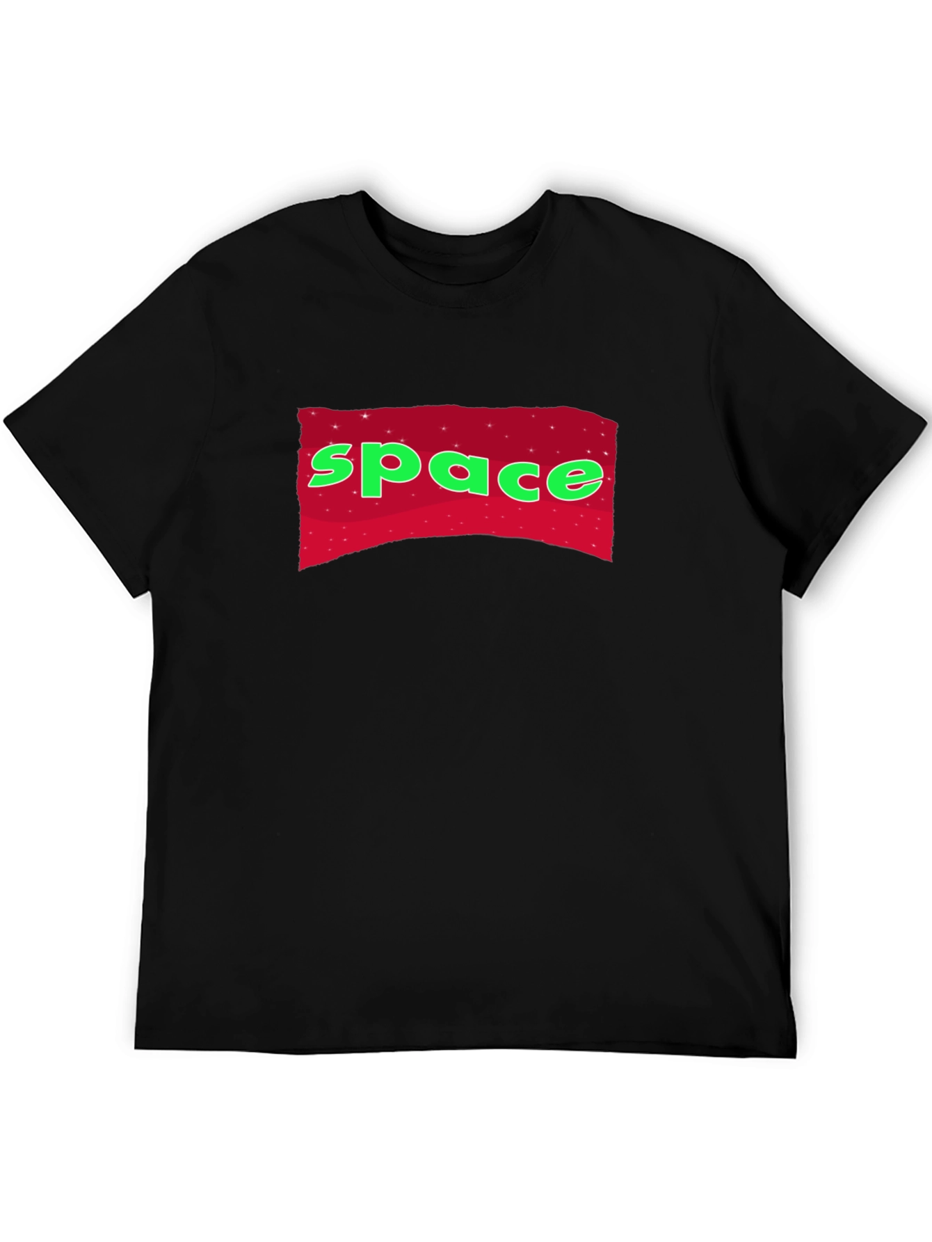 Space Graphic T-Shirt - Black Crew Neck Tee