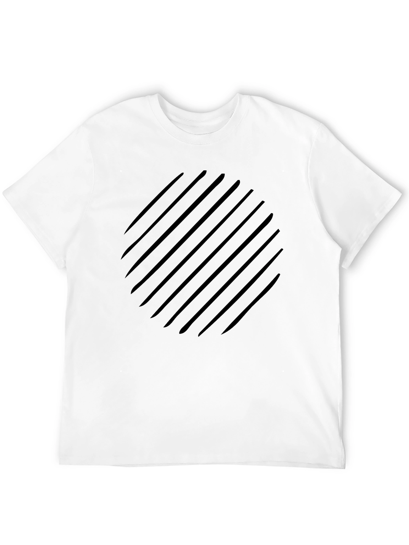 Modern Black Diagonal Stripe Graphic Tee