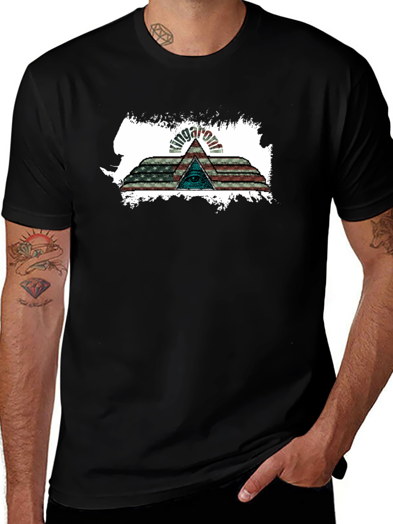 Illuminati American Flag Graphic Tee