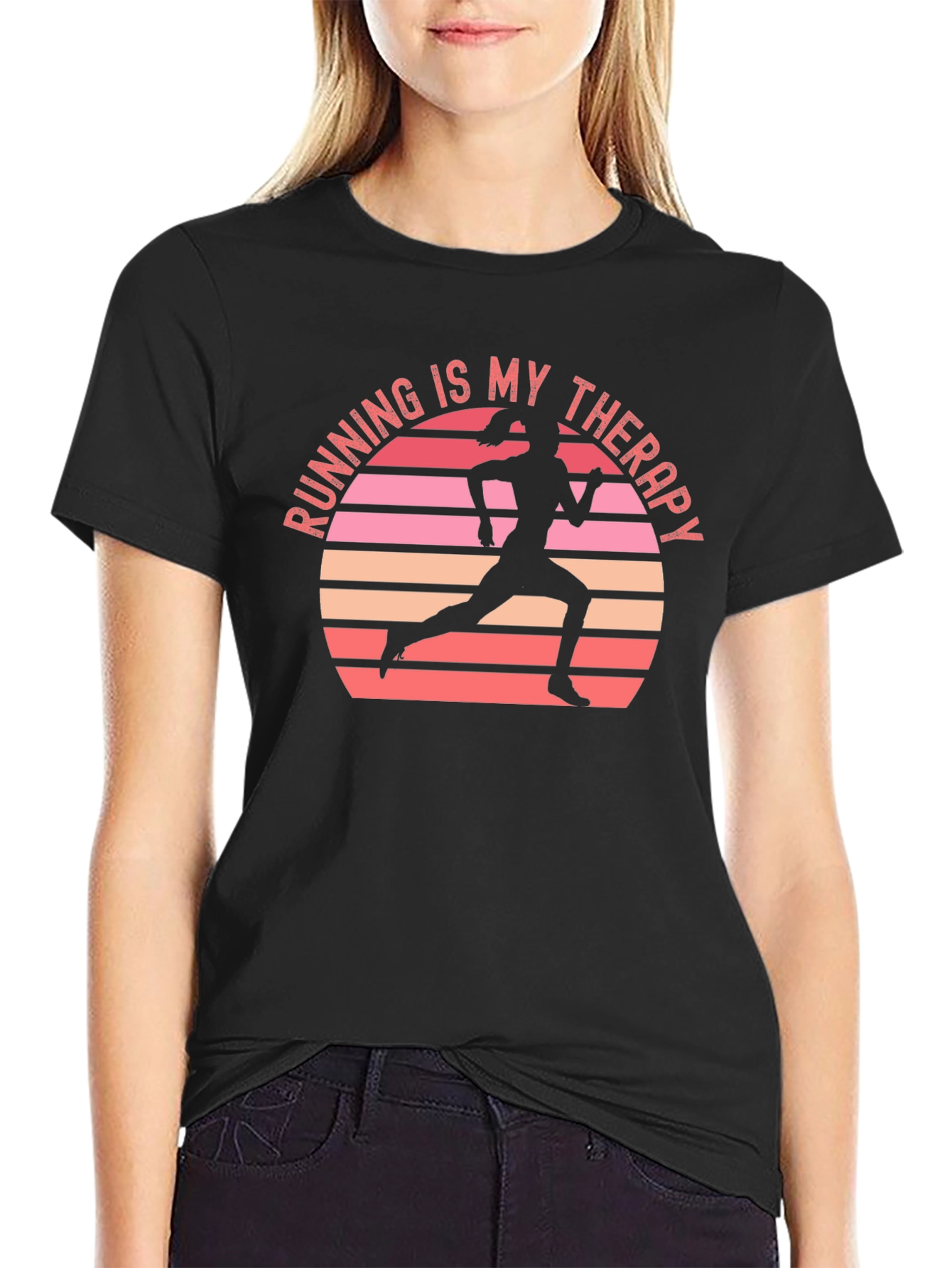 Running Is My Therapy T-Shirt - Motivational Runner Tee