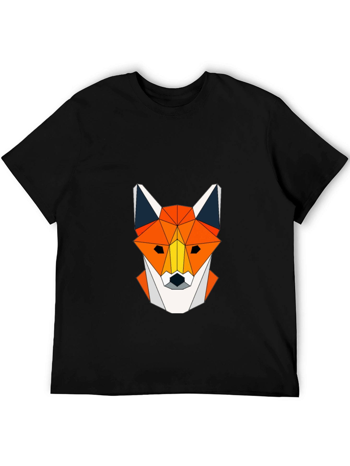 Geometric Fox Head Graphic Tee - Modern Design
