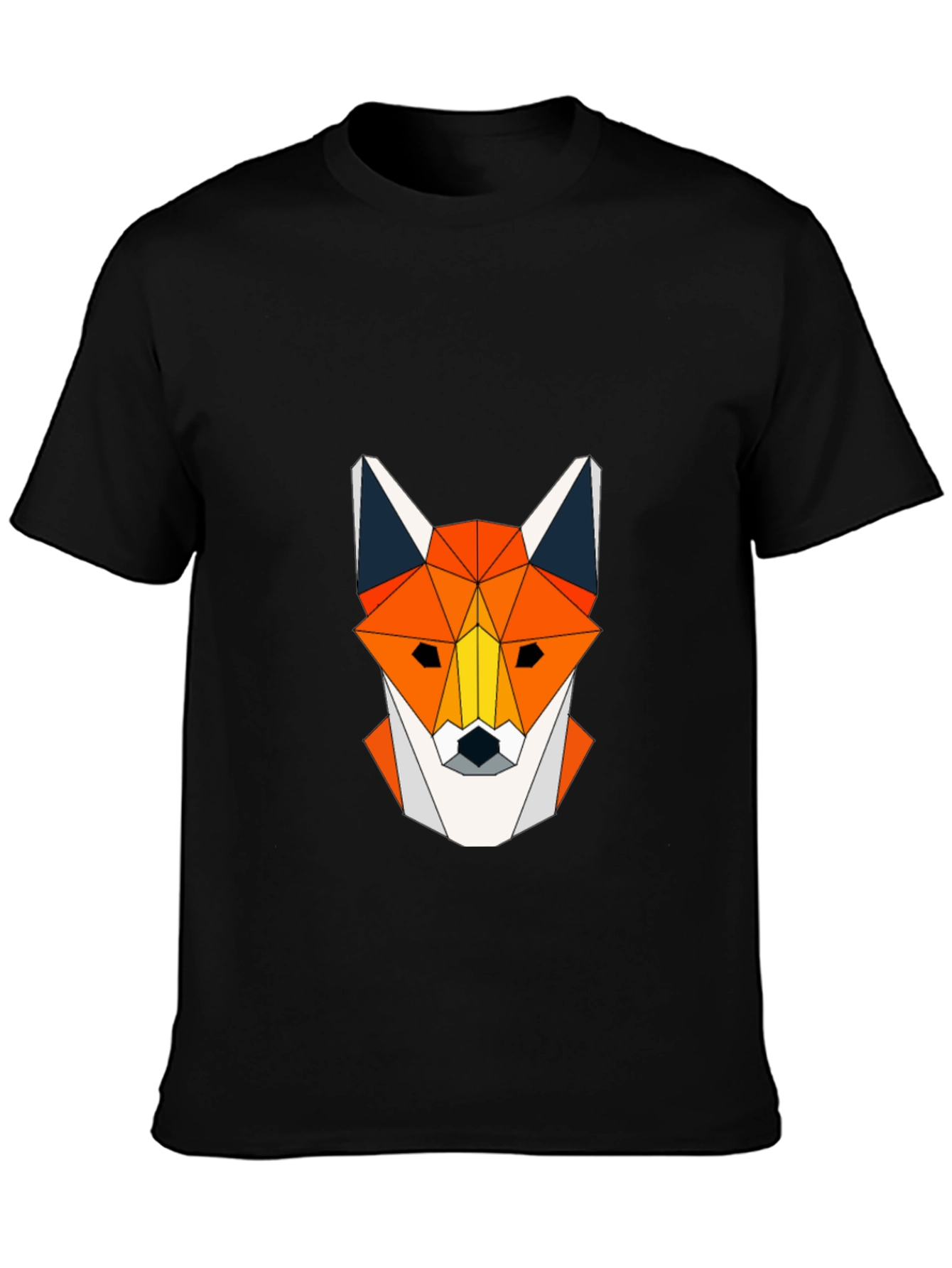 Geometric Fox Head Graphic Tee - Modern Design