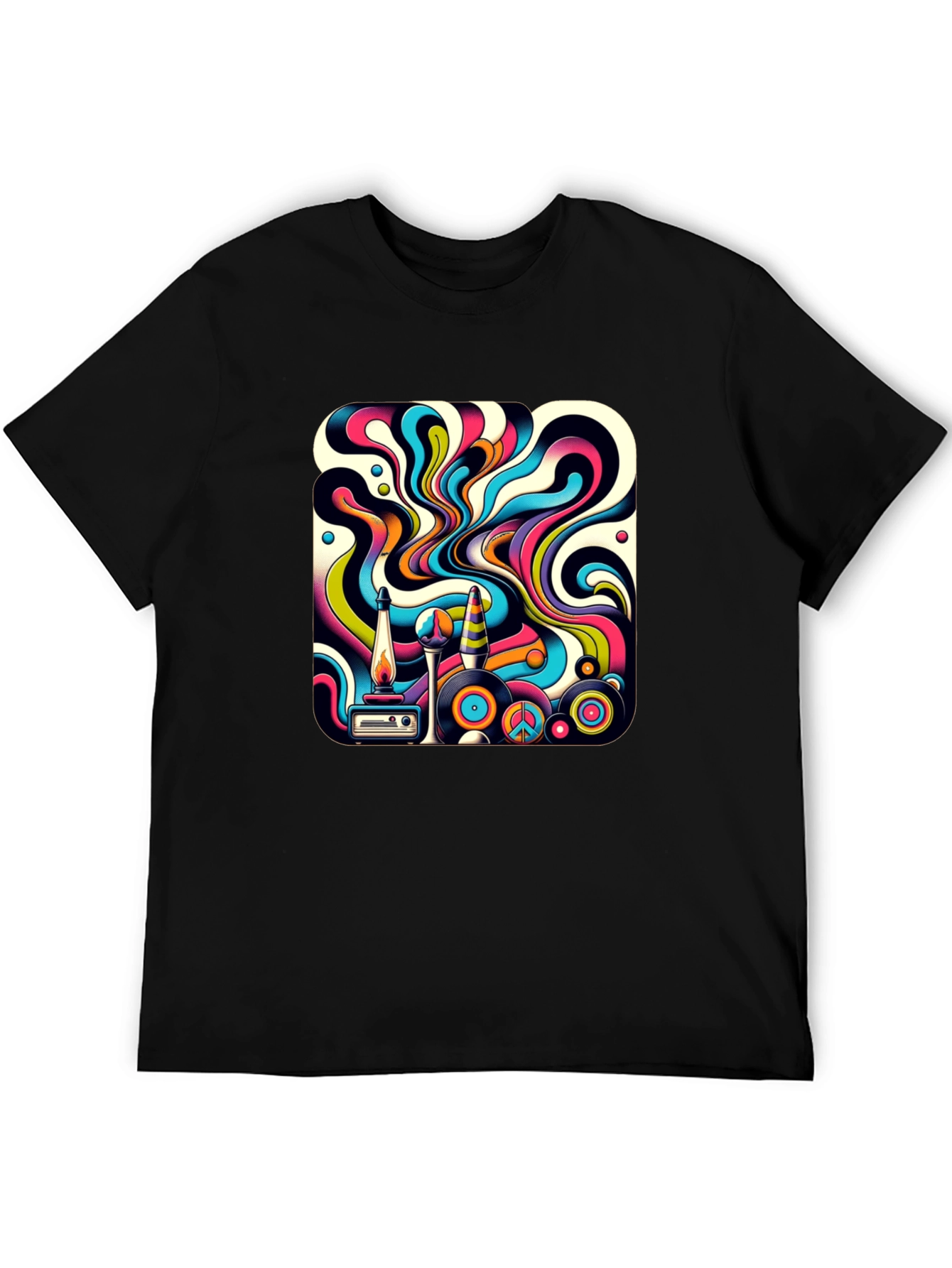 Retro Swirl Graphic Tee - Groovy Style