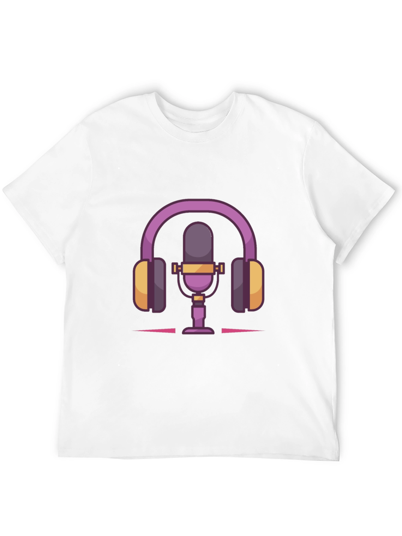 Podcast Life Tee: Headphones & Mic Graphic T-Shirt
