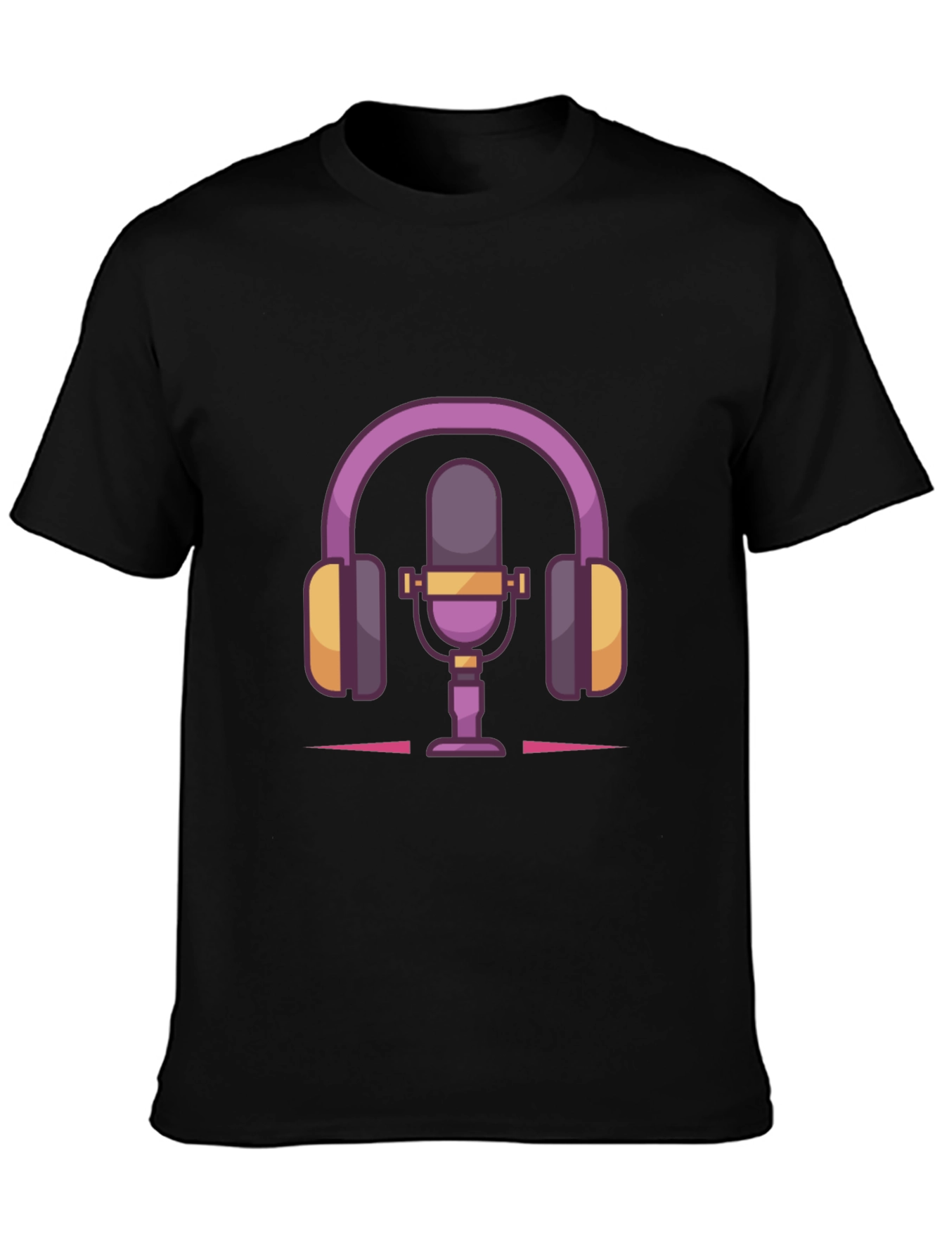 Podcast Life Tee: Headphones & Mic Graphic T-Shirt