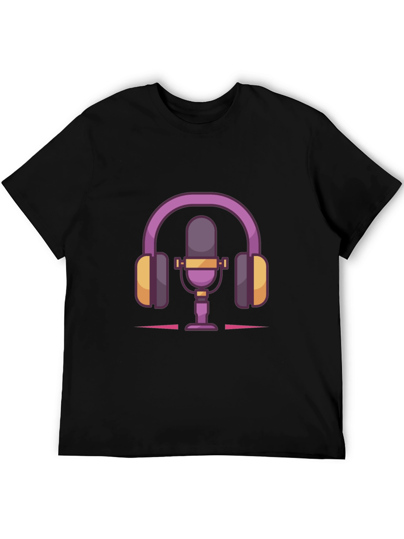Podcast Life Tee: Headphones & Mic Graphic T-Shirt